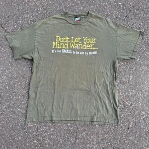 Vintage "Don't Let Your Mind Wander" green gag funny graphic tee Size XL